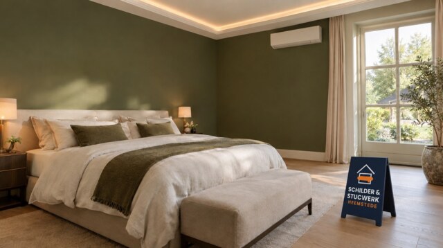 Luxe slaapkamer met airco - Schilder & Stucwerk Heemstede